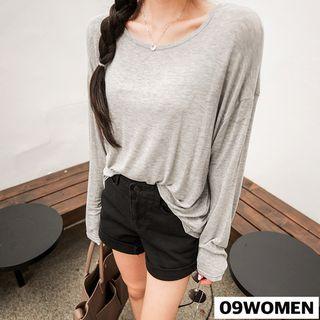 Plus Size Round-neck Long-sleeve T-shirt