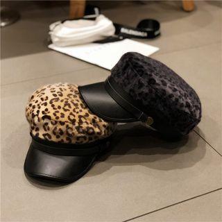 Leopard Print Military Cap