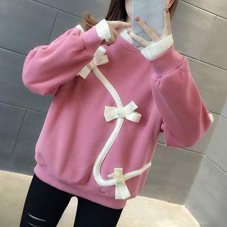 Mock Two-piece Bow Sweatshirt