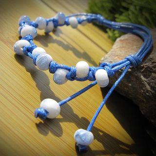 Ceramic Bead String Bracelet Blue - One Size