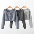 Long Sleeve Lace-up Crop Sweatshirt