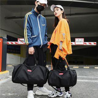 Faux Leather Lettering Carryall Bag