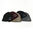 Lettering Embroidered Knit Beanie