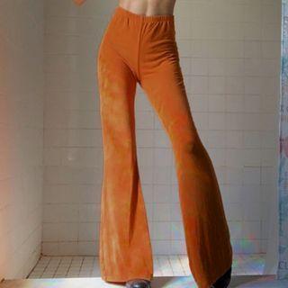 High Waist Velvet Boot-cut Pants