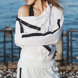 Contrast Trim Sport Windbreaker