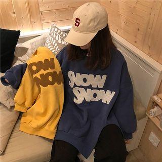 Lettering Slit Pullover