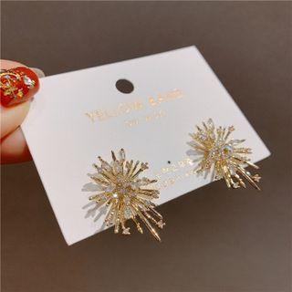 Rhinestone Alloy Earring Silver Earring - Gold - One Size