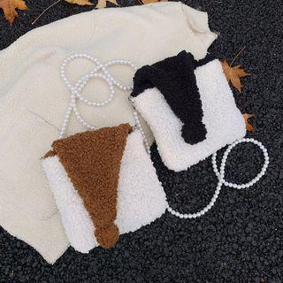 Faux Shearling Two-tone Crossbody Bag