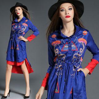 Printed Embroidery Shirtdress