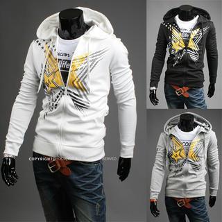 Star Print Hood Jacket