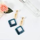 Square Dangle Earring 1 Pair - Blue - One Size