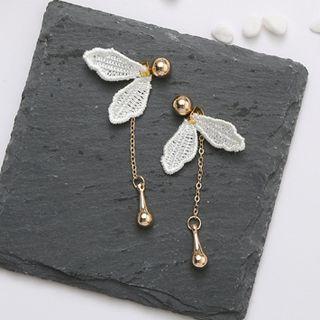 Petal Metal Bead Dangle Earring Silver - One Size