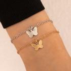 Butterfly Charm Bracelet Set Of 2 - 21888 - Gold & Silver - One Size