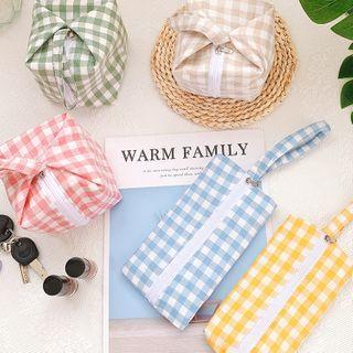 Plaid Fabric Pouch