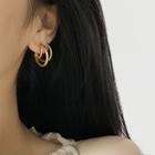 Ring Dangle Earring 1 Pair - Gold - One Size