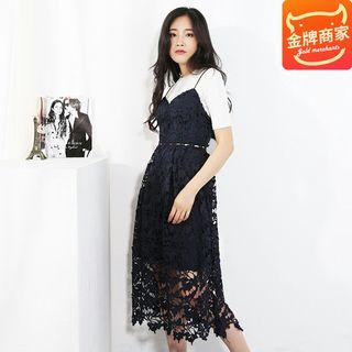 Spaghetti-strap Crochet Lace Dress