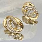 Faux Pearl Rhinestone Alloy Earring 1 Pair - Gold - One Size