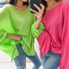 Scoop-neck Colored Oversized T-shirt