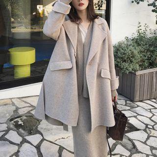 Single-breasted Long Cloak Coat