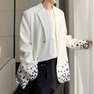 Star Print Loose-fit Blazer