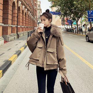 Furry Collared Zipped Jacket