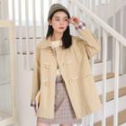 Plaid Panel Duffle Coat