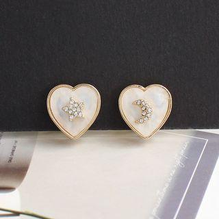 Heart Moon & Star Rhinestone Acrylic Earring