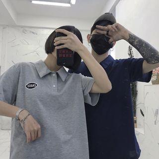 Couple Matching Short-sleeve Embroidered Top