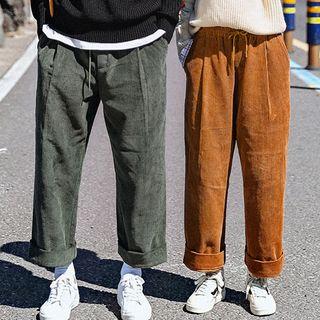 Couple Matching Corduroy Straight-fit Pants