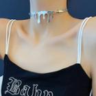 Drip Choker Necklace Silver - One Size