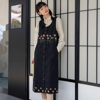 Floral Denim A-line Dress