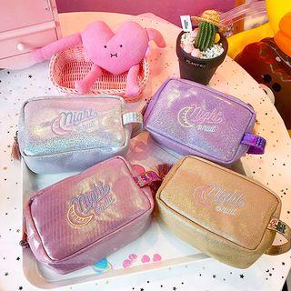 Glittering Letter Embroidered Pouch
