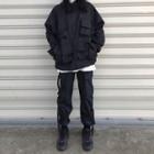 Set: Long-sleeve Pocket Jacket + Pocket Harem Pants