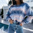 Tie Dye Cable-knit Sweater