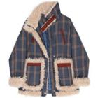 Plaid Fleece Trim Jacket