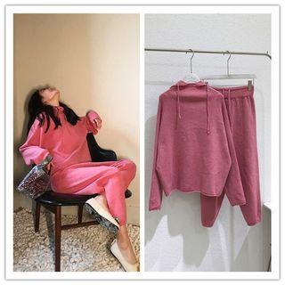 Set: Knit Hoodie + Knit Harem Pants