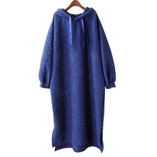 Glitter Long-sleeve Hooded Dress