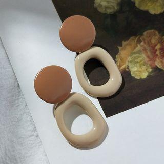 Resin Irregular Hoop Dangle Earring 1 Pair - Stud Earring - One Size
