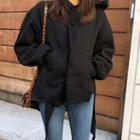 Hooded Asymmetric-hem Pullover
