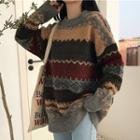 Oversize Printed Knit Sweater