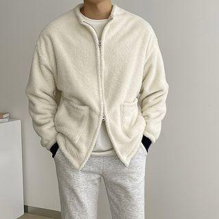 Zip-up Faux-fur Boxy Jacket