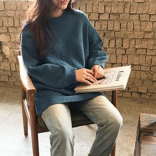 Colored Loose-fit Long Sweater