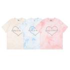 Short-sleeve Heart Print Tie Dye T-shirt