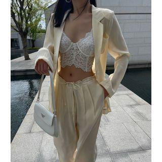 Plain Oversized Blazer As Shown In Figure - One Size