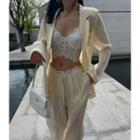 Plain Oversized Blazer As Shown In Figure - One Size