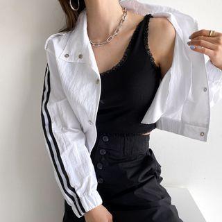 Pipe-trim Cropped Jacket