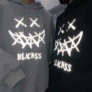 Reflective Letter Print Hoodie