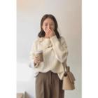 Loose-fit Pointelle-knit Sweater Ivory - One Size