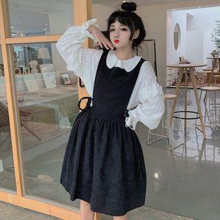 Midi Jumper Dress / Bell-sleeve Blouse