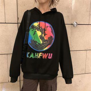 Long-sleeve Earth Print Hoodie